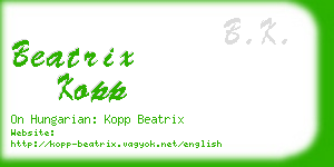 beatrix kopp business card